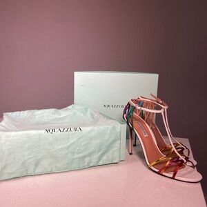 Aquazzura Red and Pink Strappy Heels